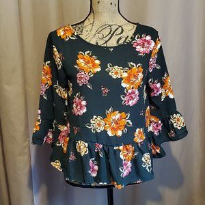 Green FLoral One Clothing Loss Angeles Top